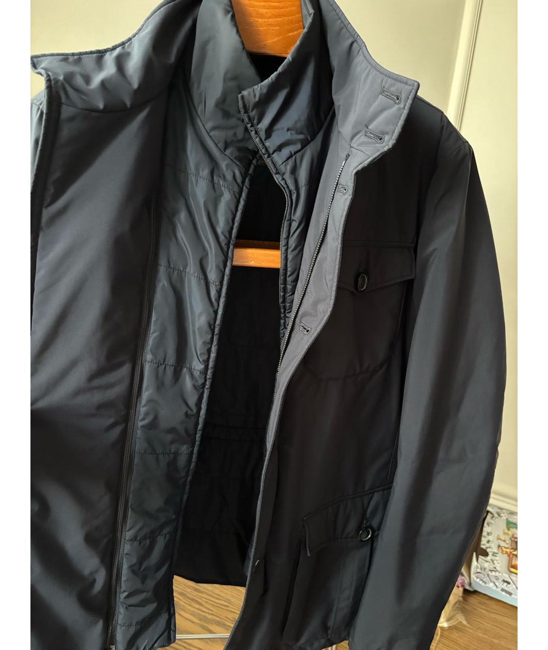 PRADA Темно-синяя полиэстеровая куртка, фото 6