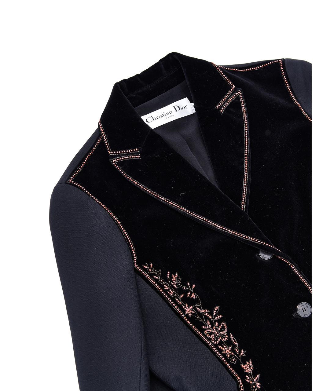 CHRISTIAN DIOR Черный шерстяной жакет/пиджак, фото 2