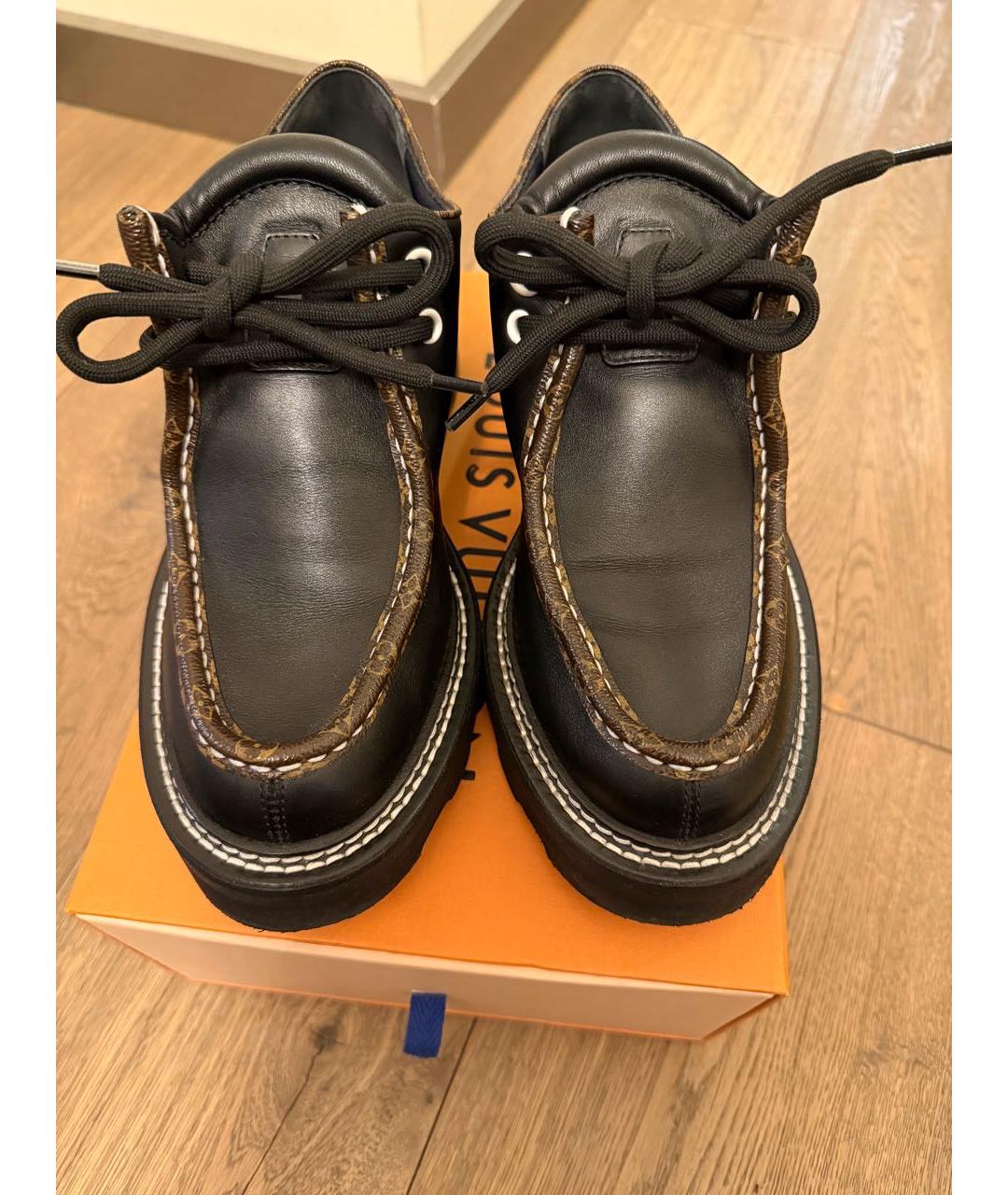LOUIS VUITTON Черные кожаные ботинки, фото 8