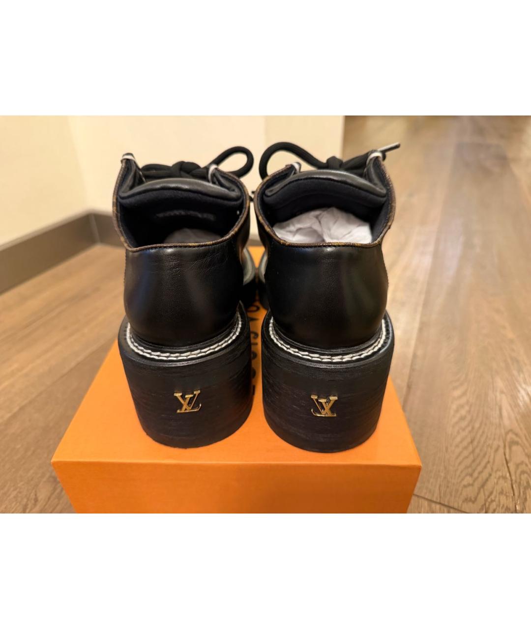 LOUIS VUITTON Черные кожаные ботинки, фото 5