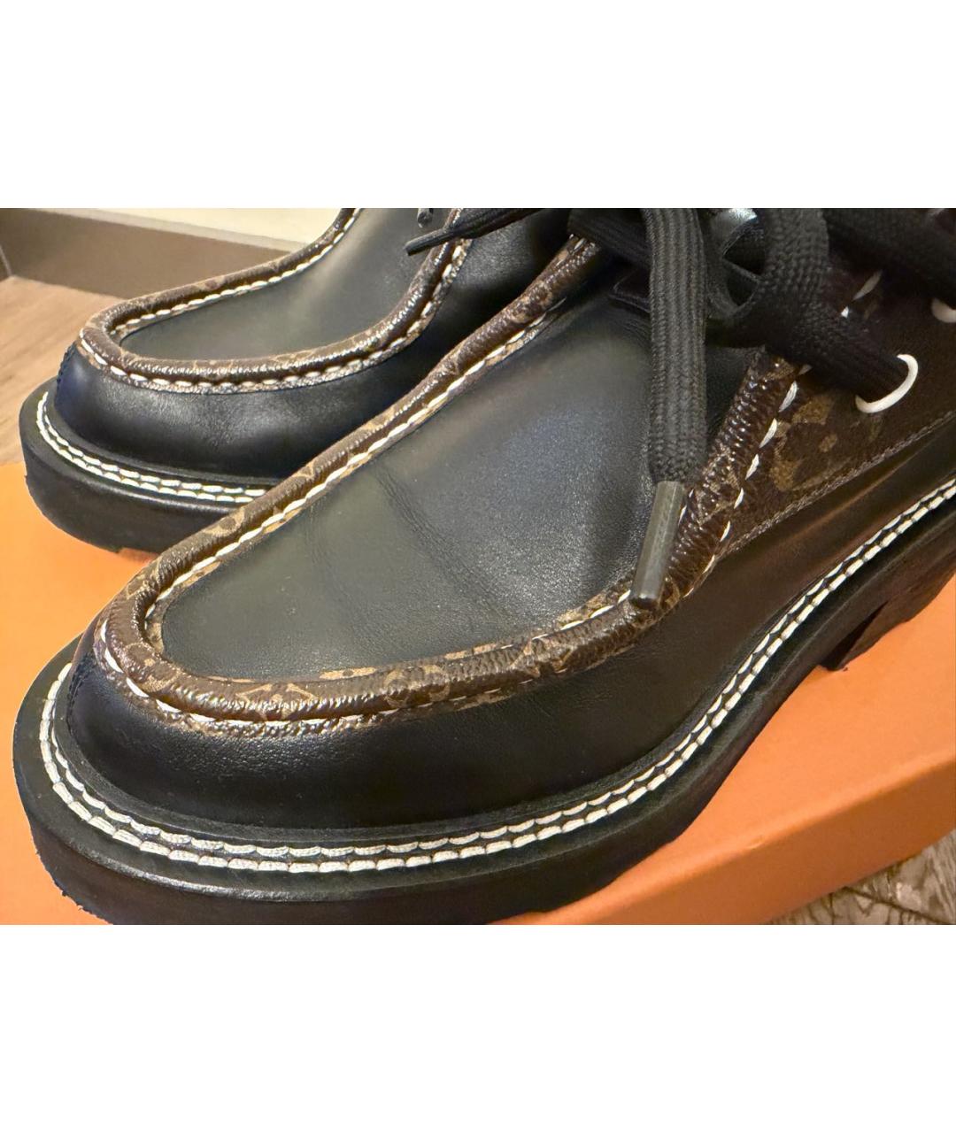 LOUIS VUITTON Черные кожаные ботинки, фото 6