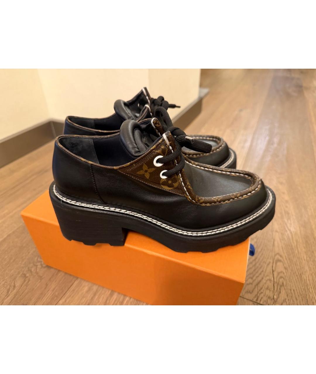 LOUIS VUITTON Черные кожаные ботинки, фото 4