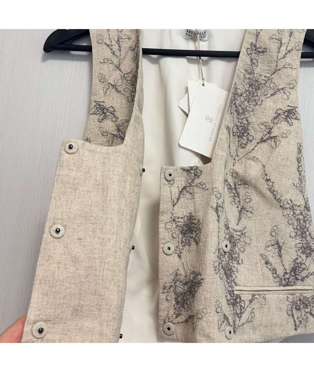 BRUNELLO CUCINELLI Бежевый хлопковый жилет, фото 3