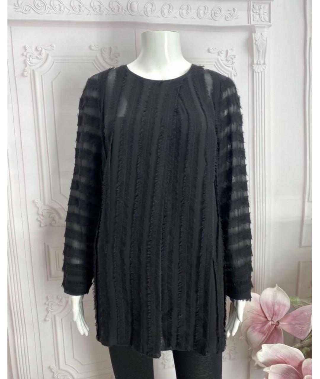 MAX MARA Черная шелковая блузы, фото 5