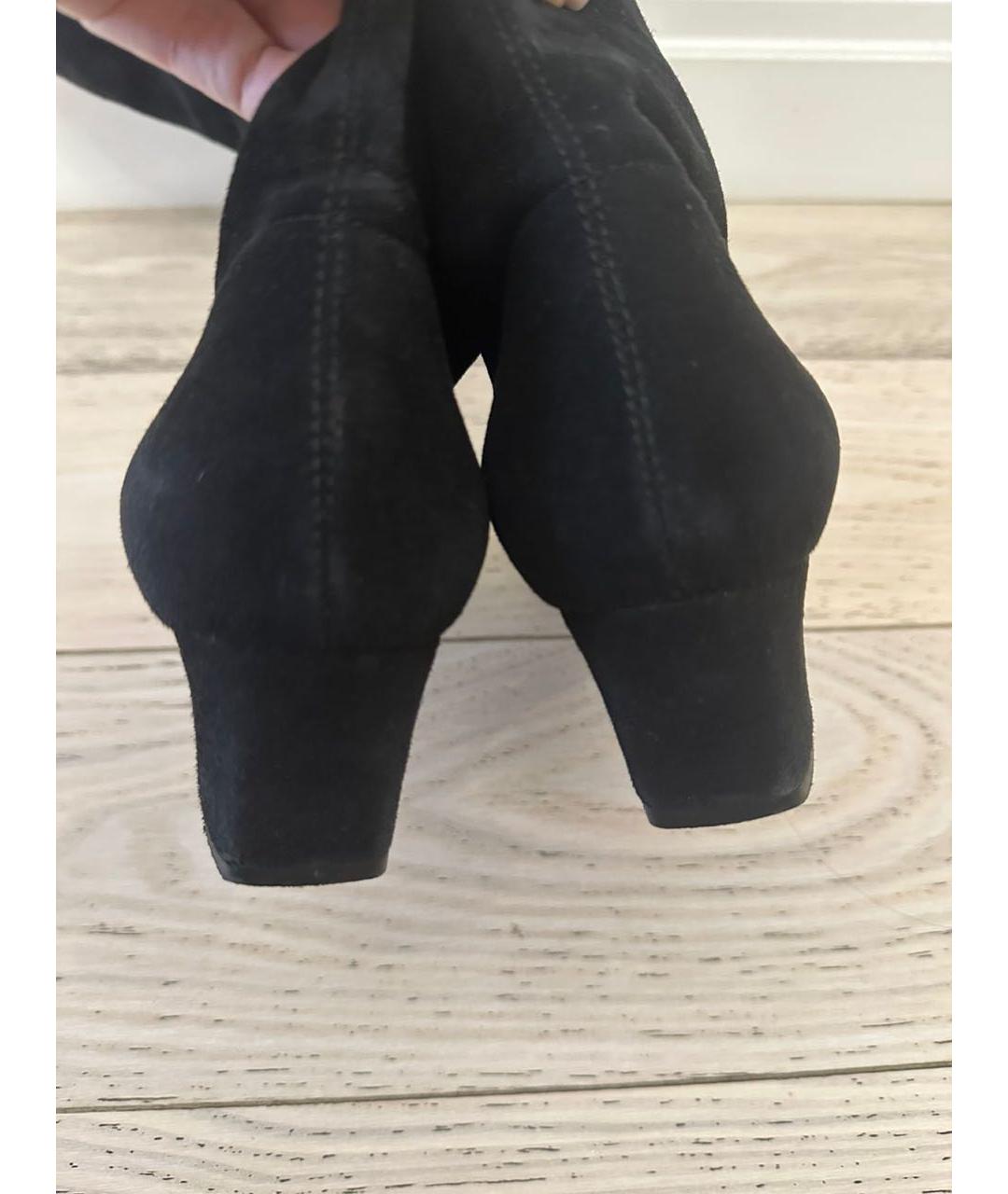 CHANEL Черные замшевые сапоги, фото 5