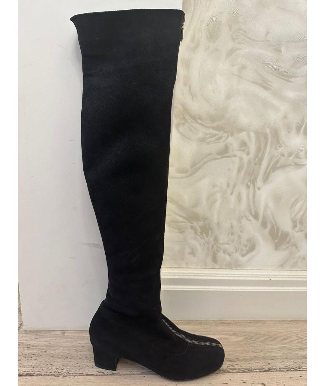 CHANEL Черные замшевые сапоги, фото 6