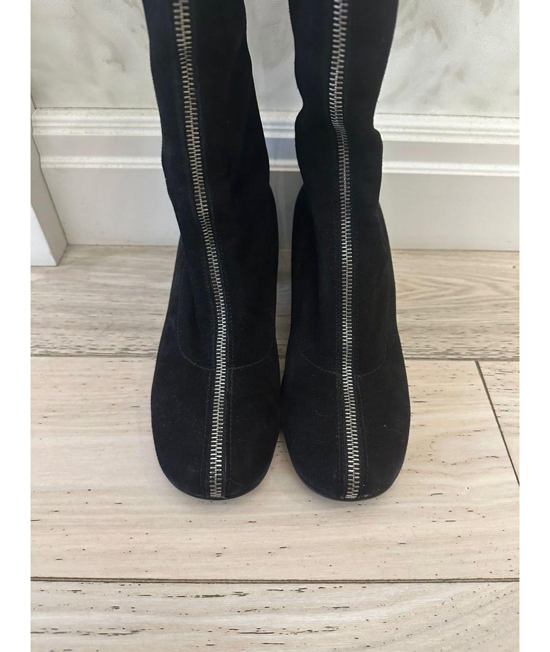 CHANEL Черные замшевые сапоги, фото 2