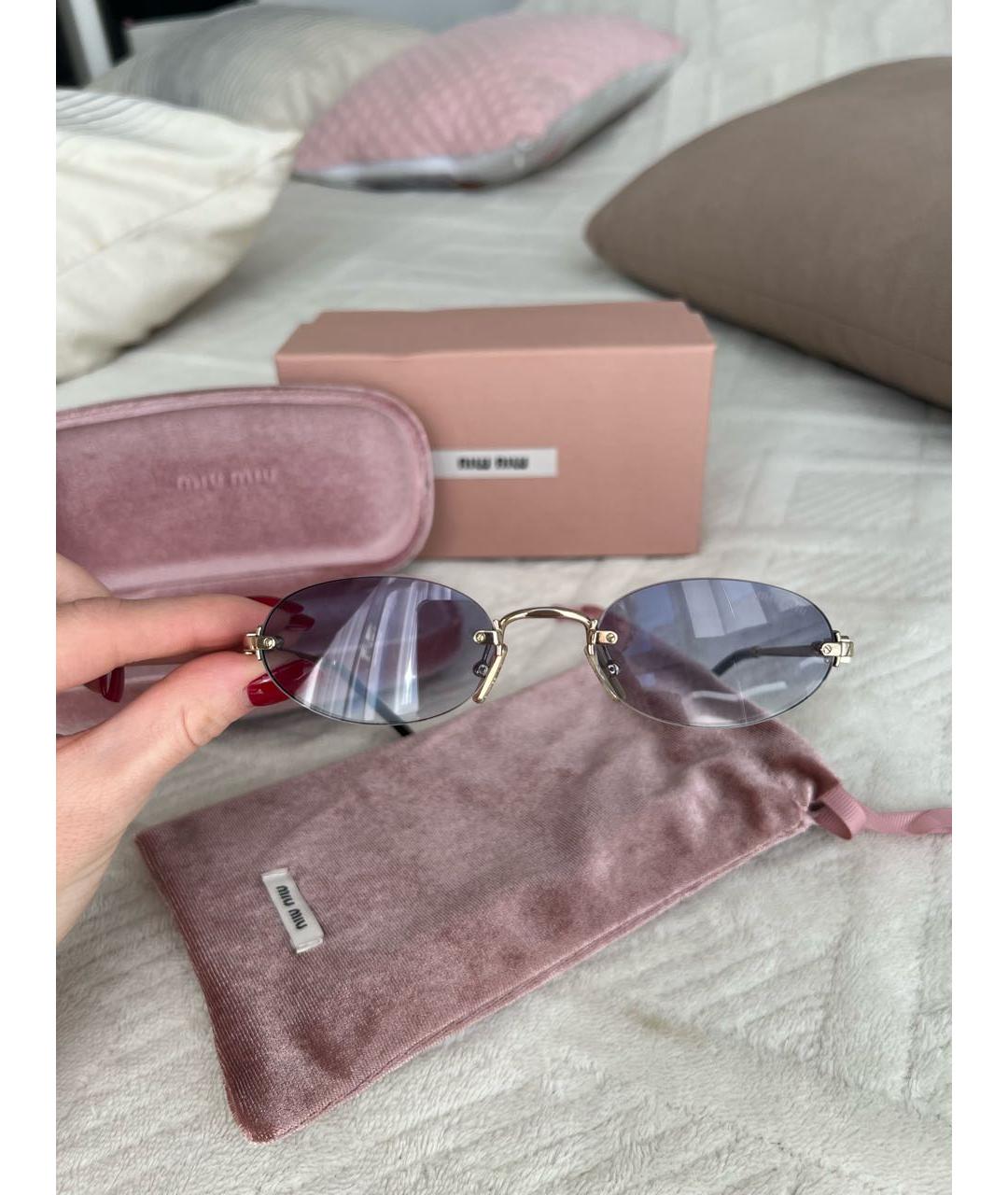 MIU MIU Фиолетовые металлические солнцезащитные очки, фото 6