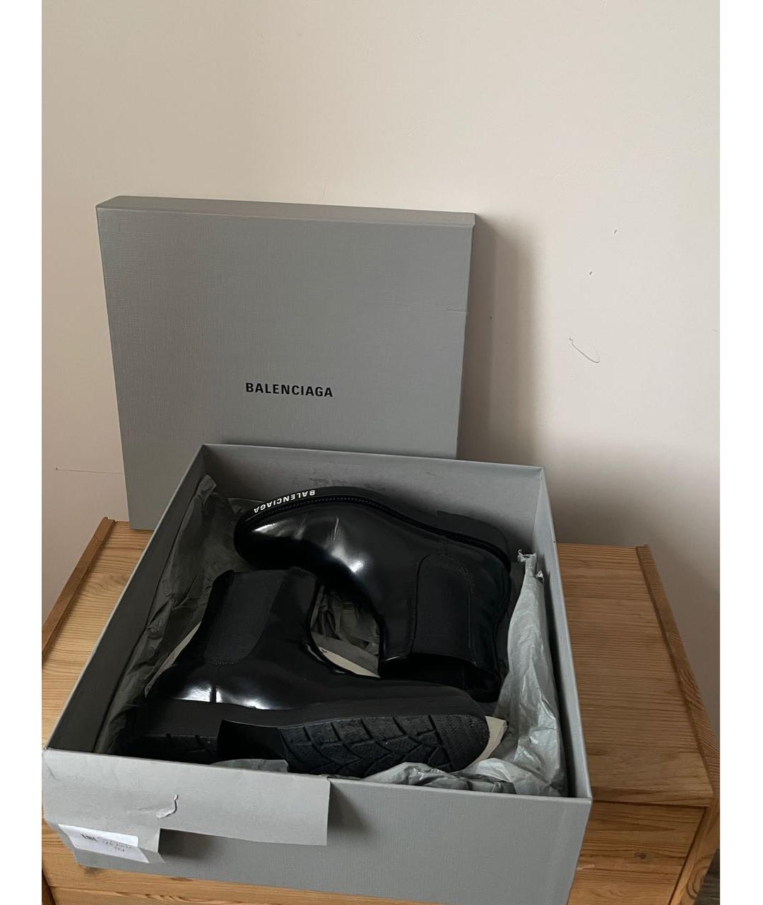 BALENCIAGA Черные кожаные полусапоги, фото 4