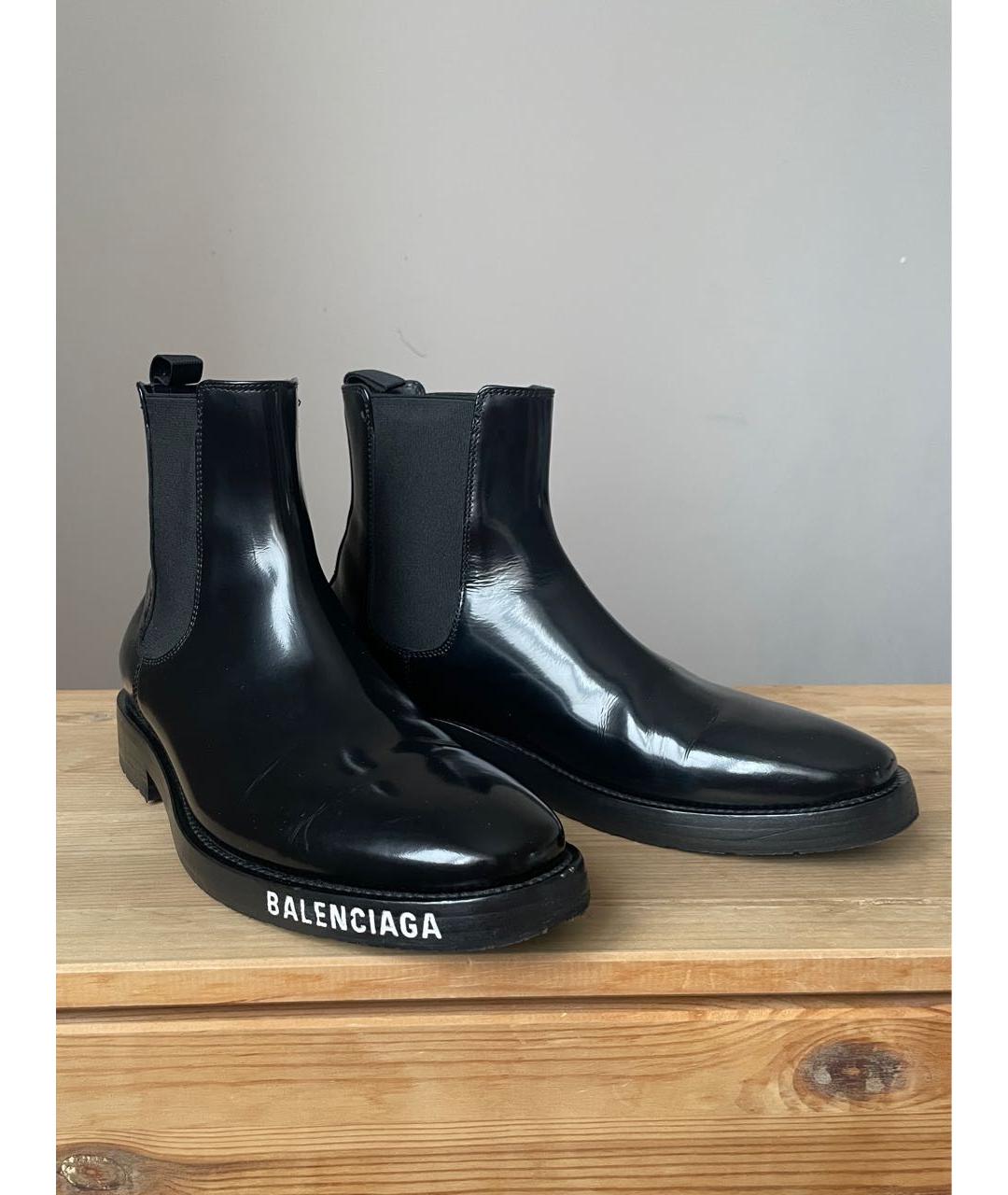 BALENCIAGA Черные кожаные полусапоги, фото 5