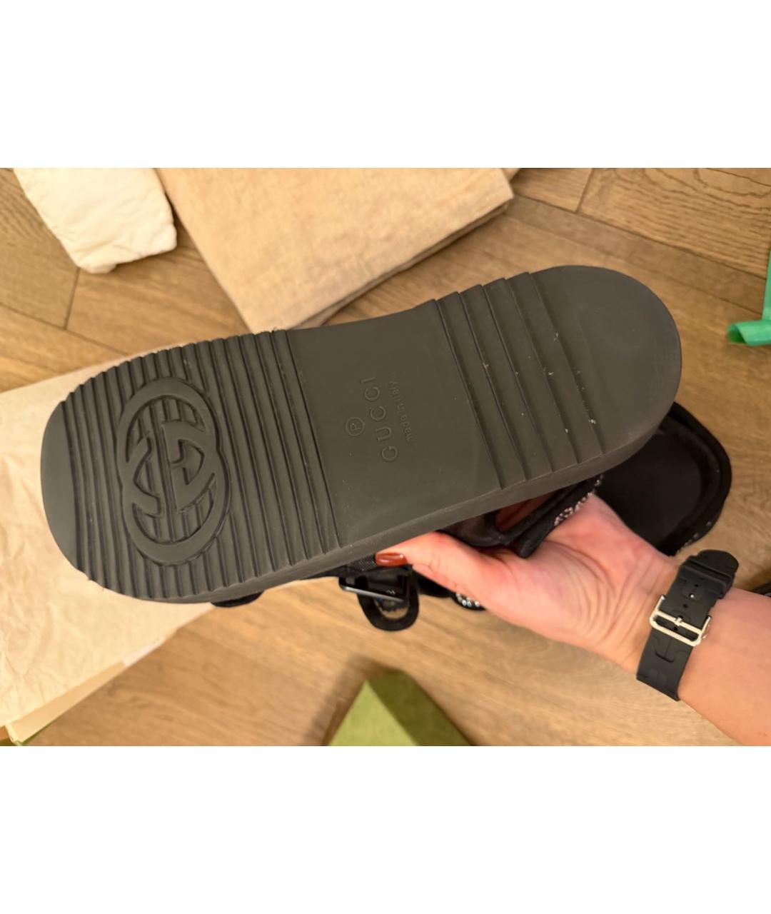 GUCCI Черные сандалии, фото 4