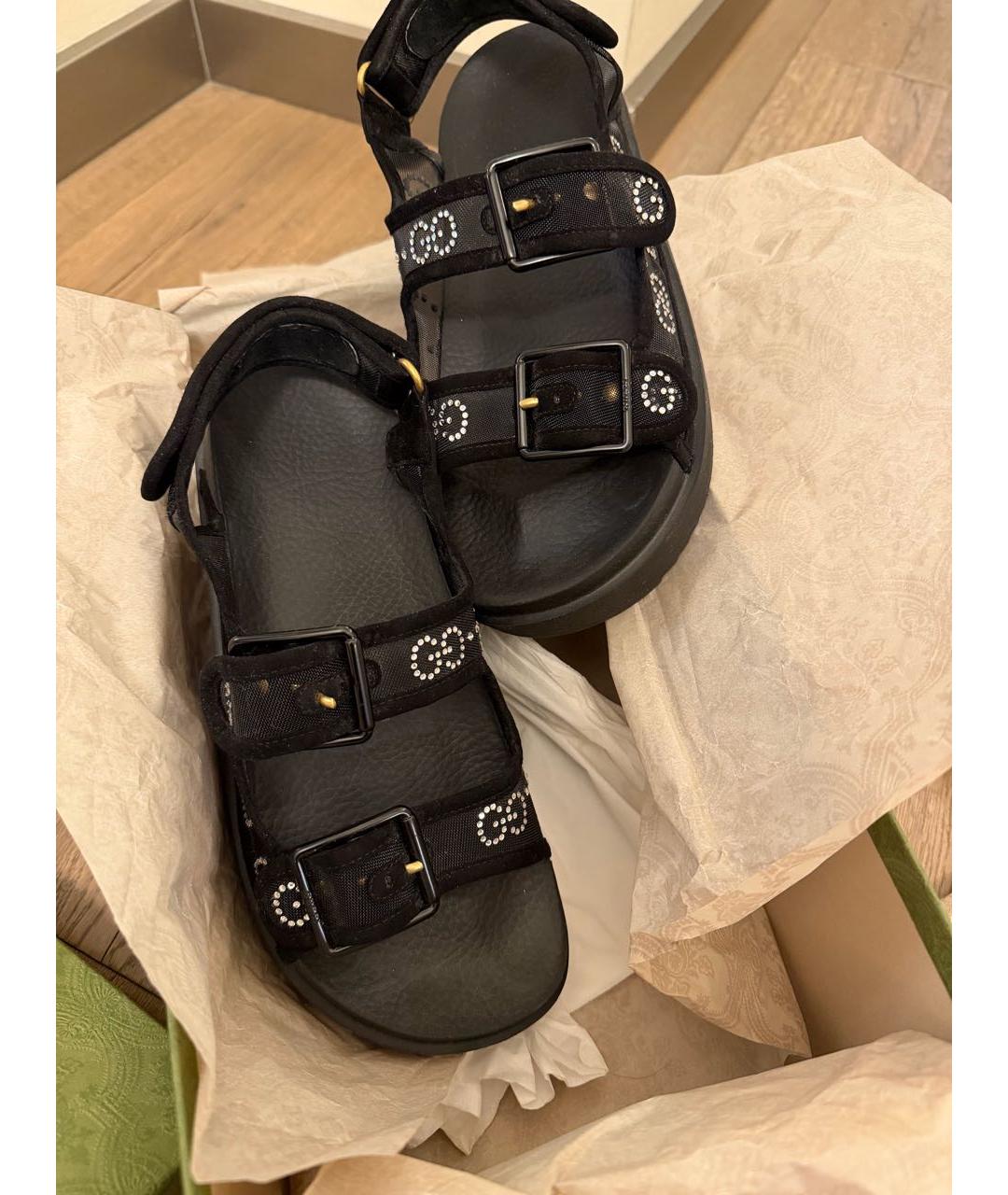 GUCCI Черные сандалии, фото 2