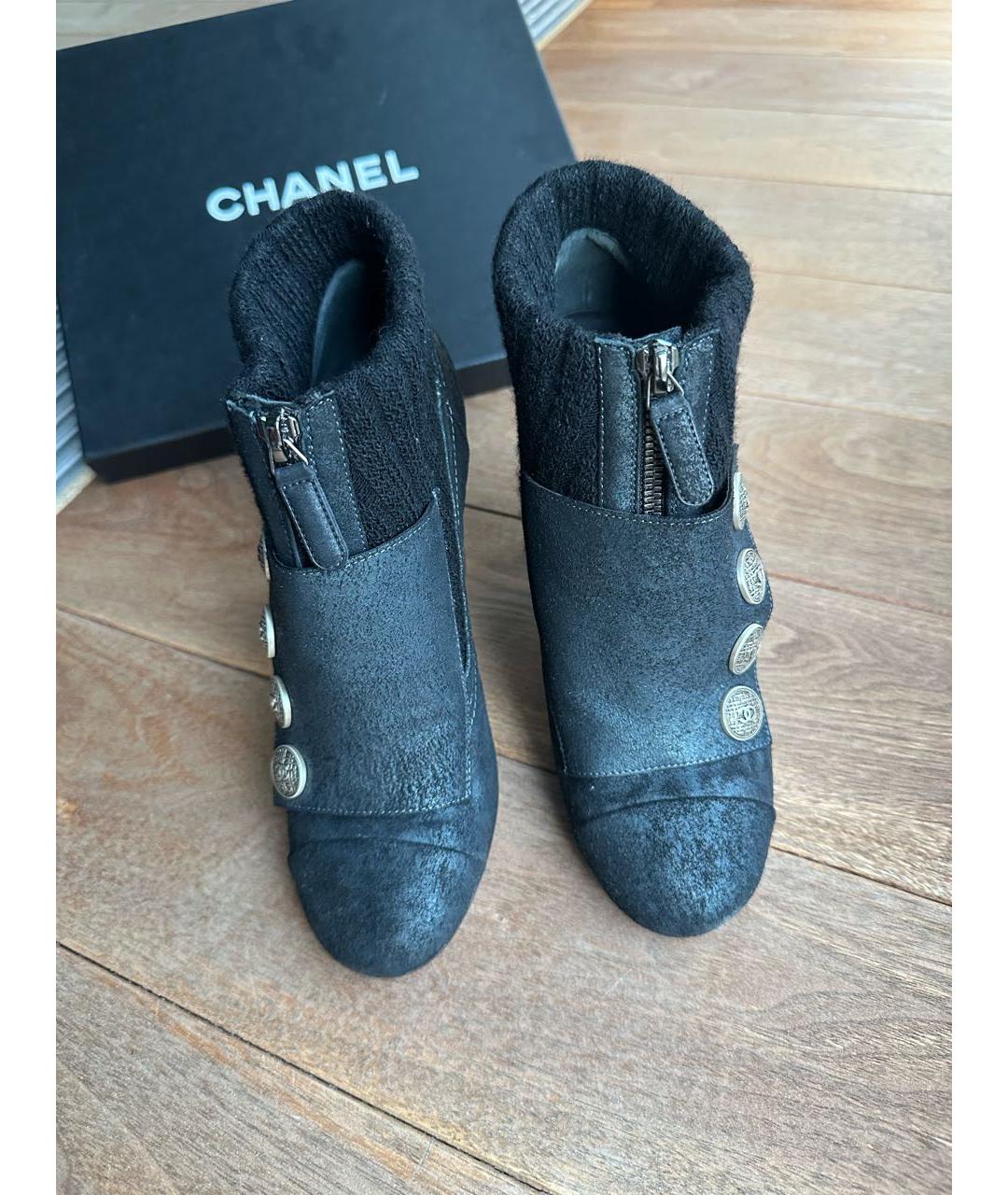 CHANEL Черные кожаные ботильоны, фото 2