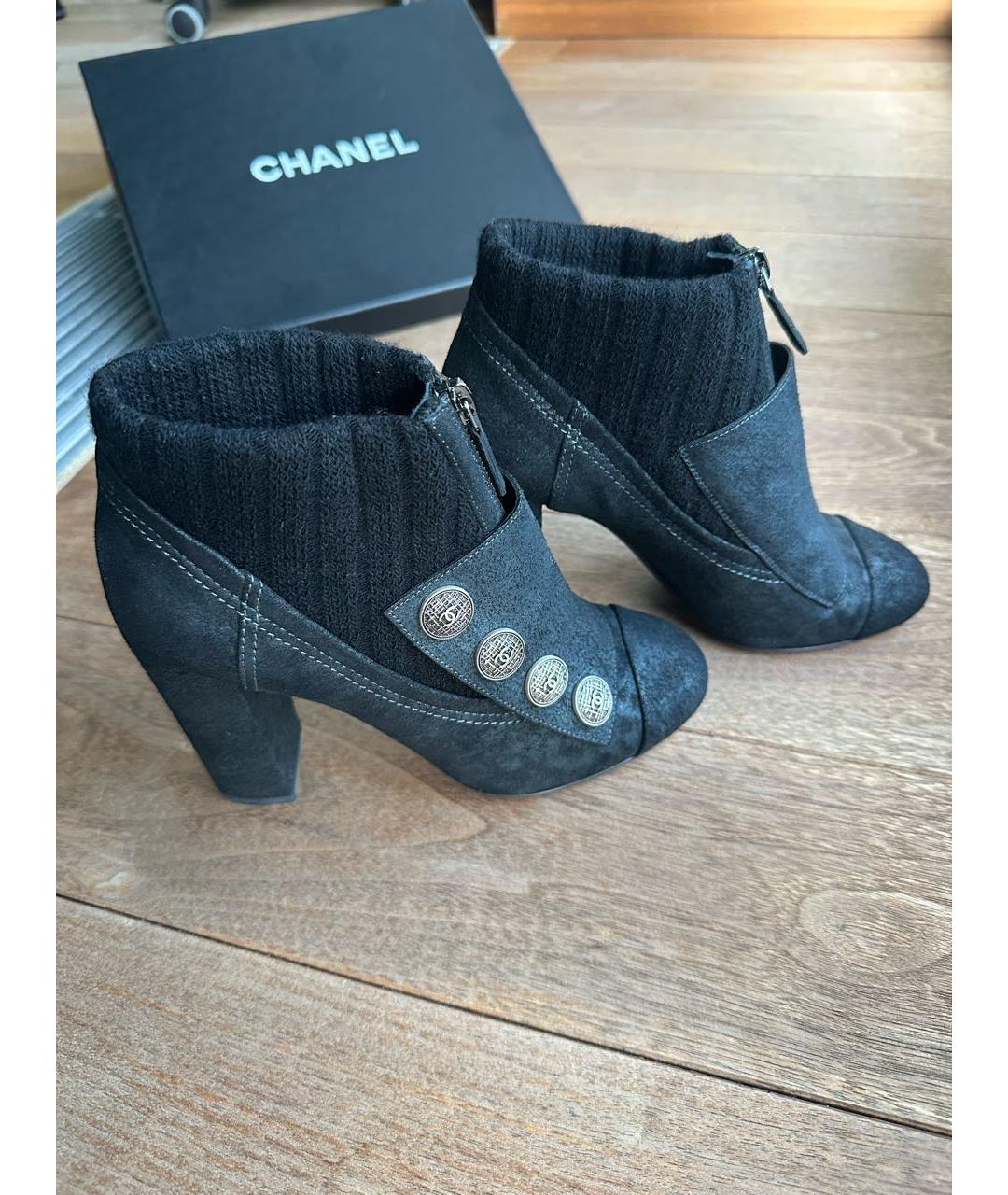 CHANEL Черные кожаные ботильоны, фото 8