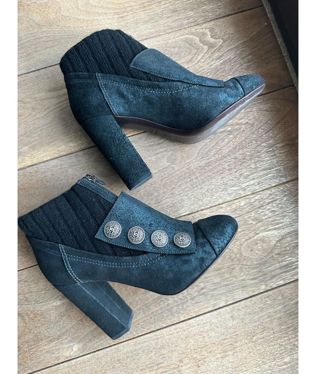 CHANEL Черные кожаные ботильоны, фото 3