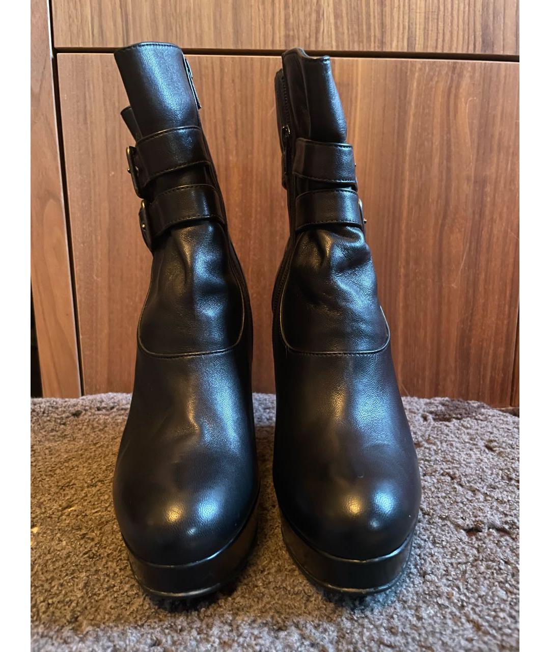 STUART WEITZMAN Черные кожаные ботильоны, фото 2