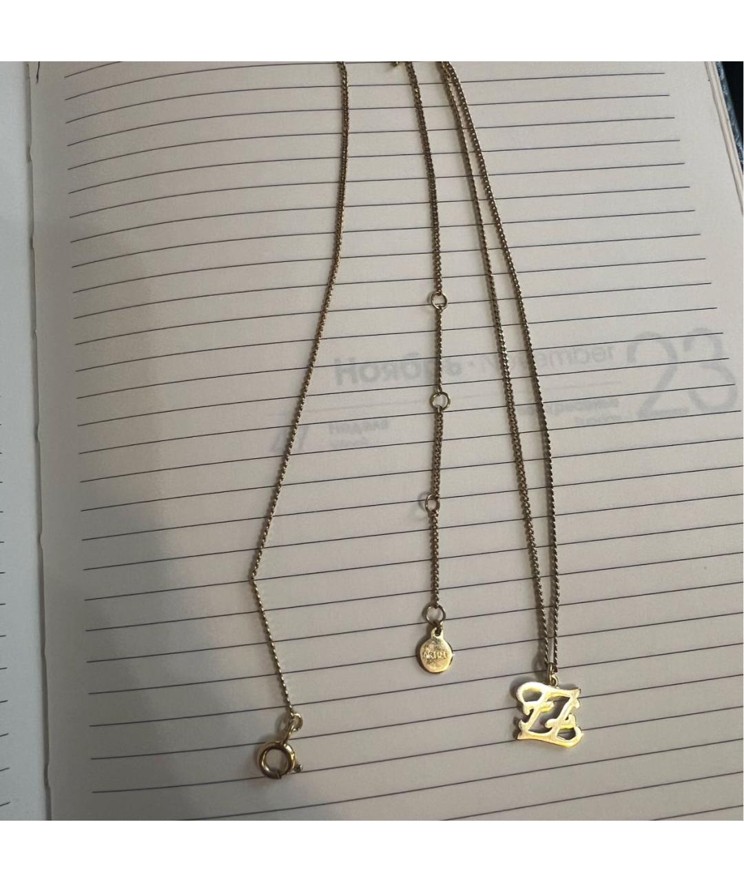 FENDI Золотое латунное колье, фото 3