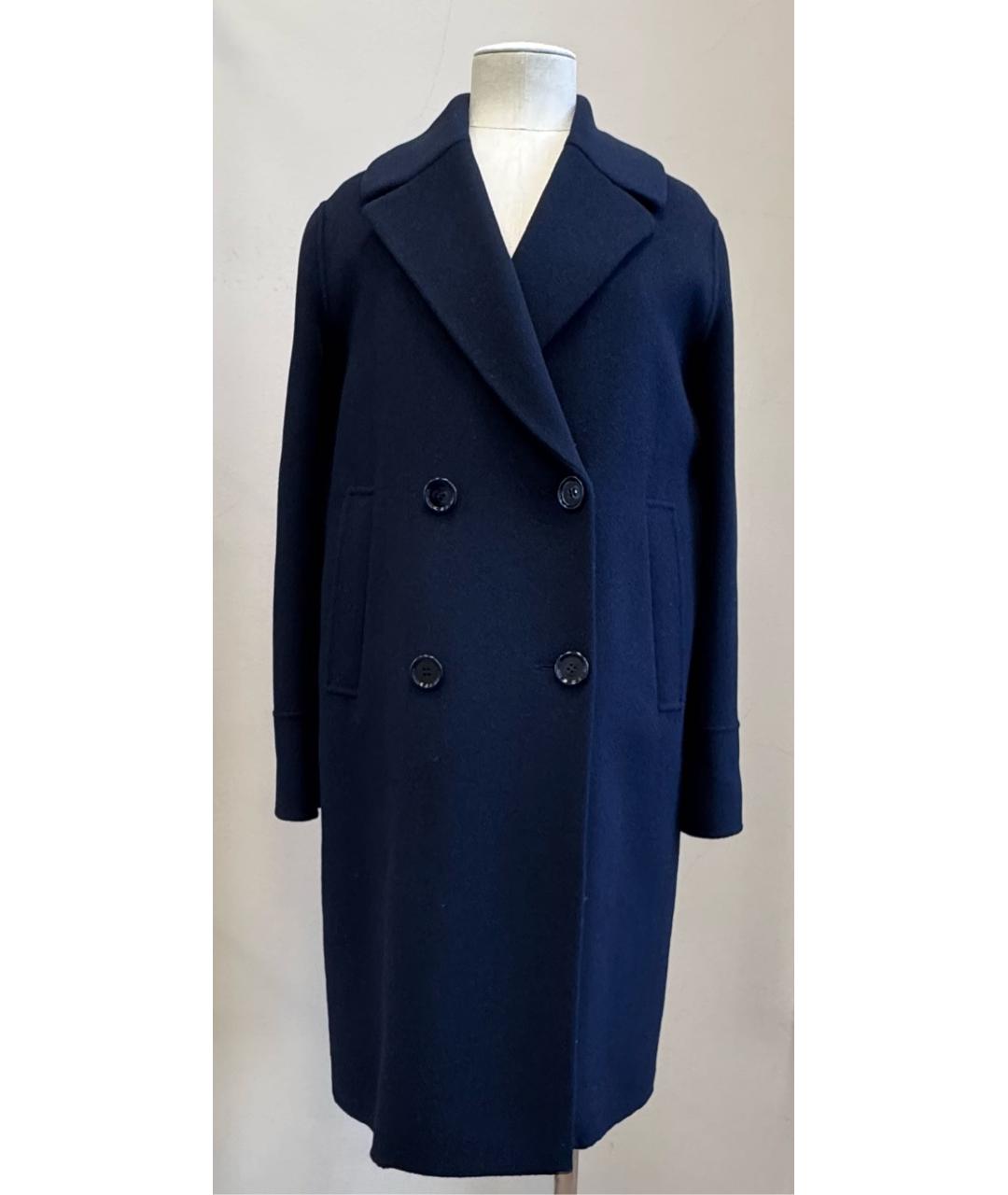 'S MAX MARA Темно-синее шерстяное пальто, фото 5