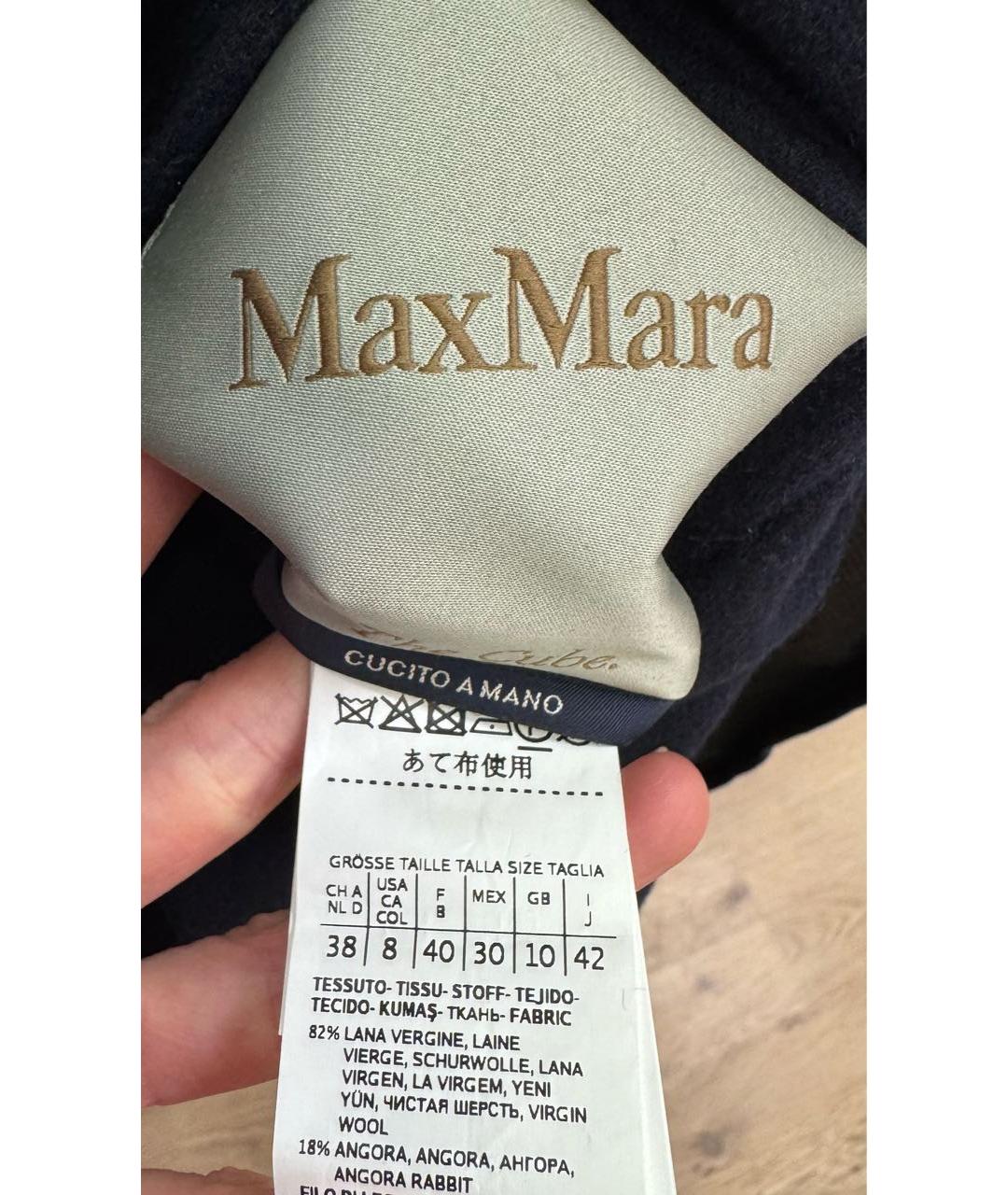 'S MAX MARA Темно-синее шерстяное пальто, фото 8