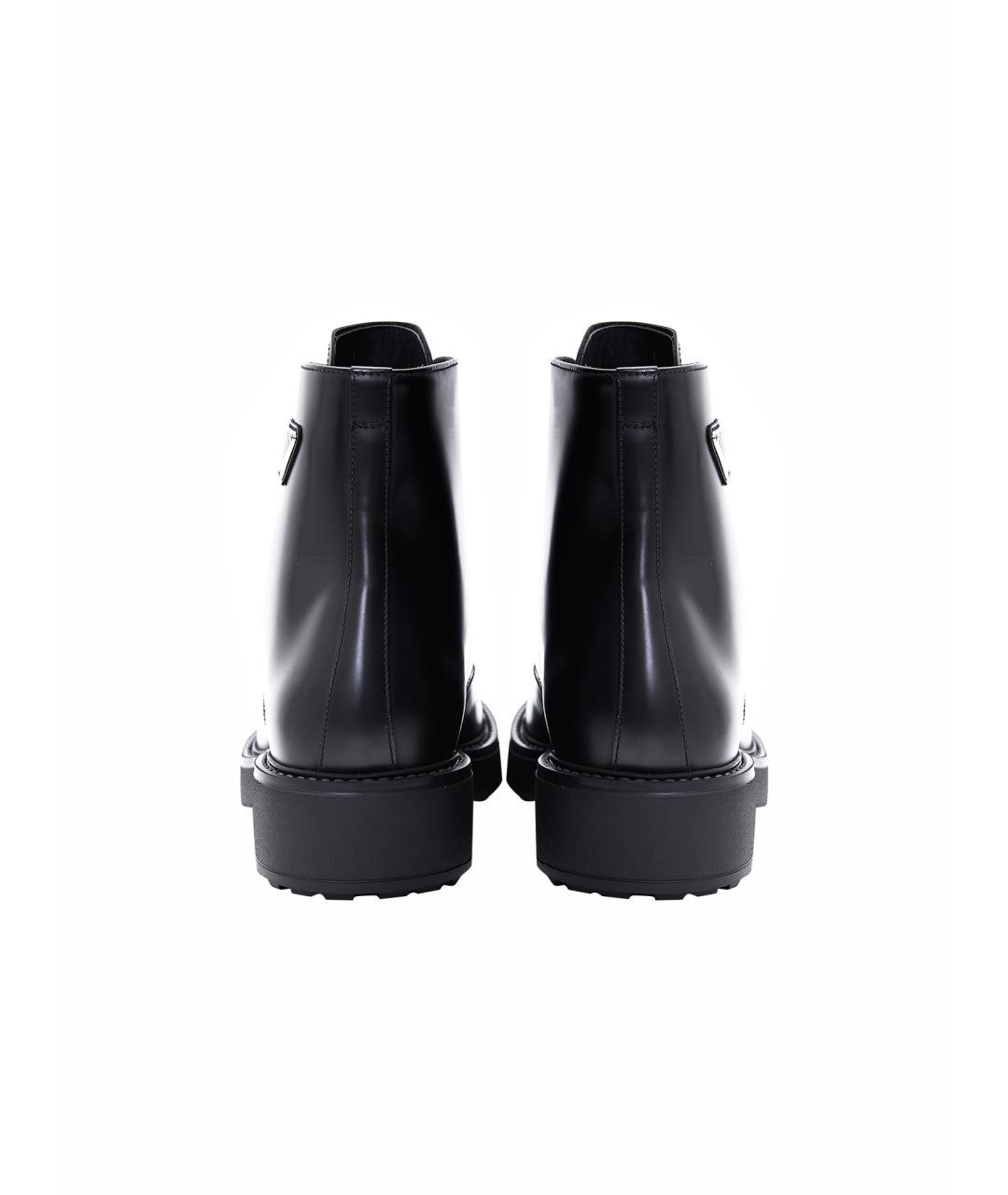 PRADA Черные кожаные ботинки, фото 4