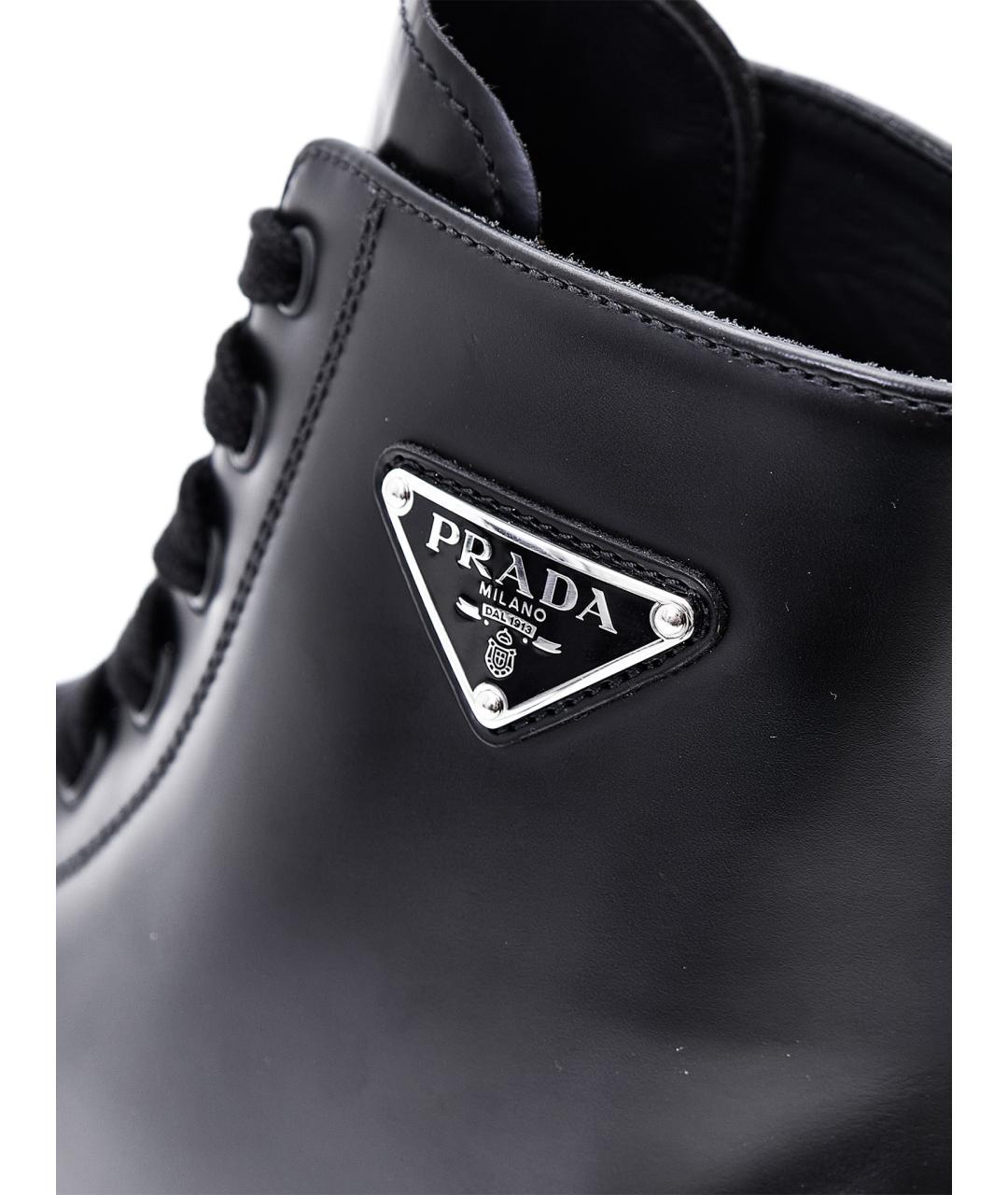 PRADA Черные кожаные ботинки, фото 6