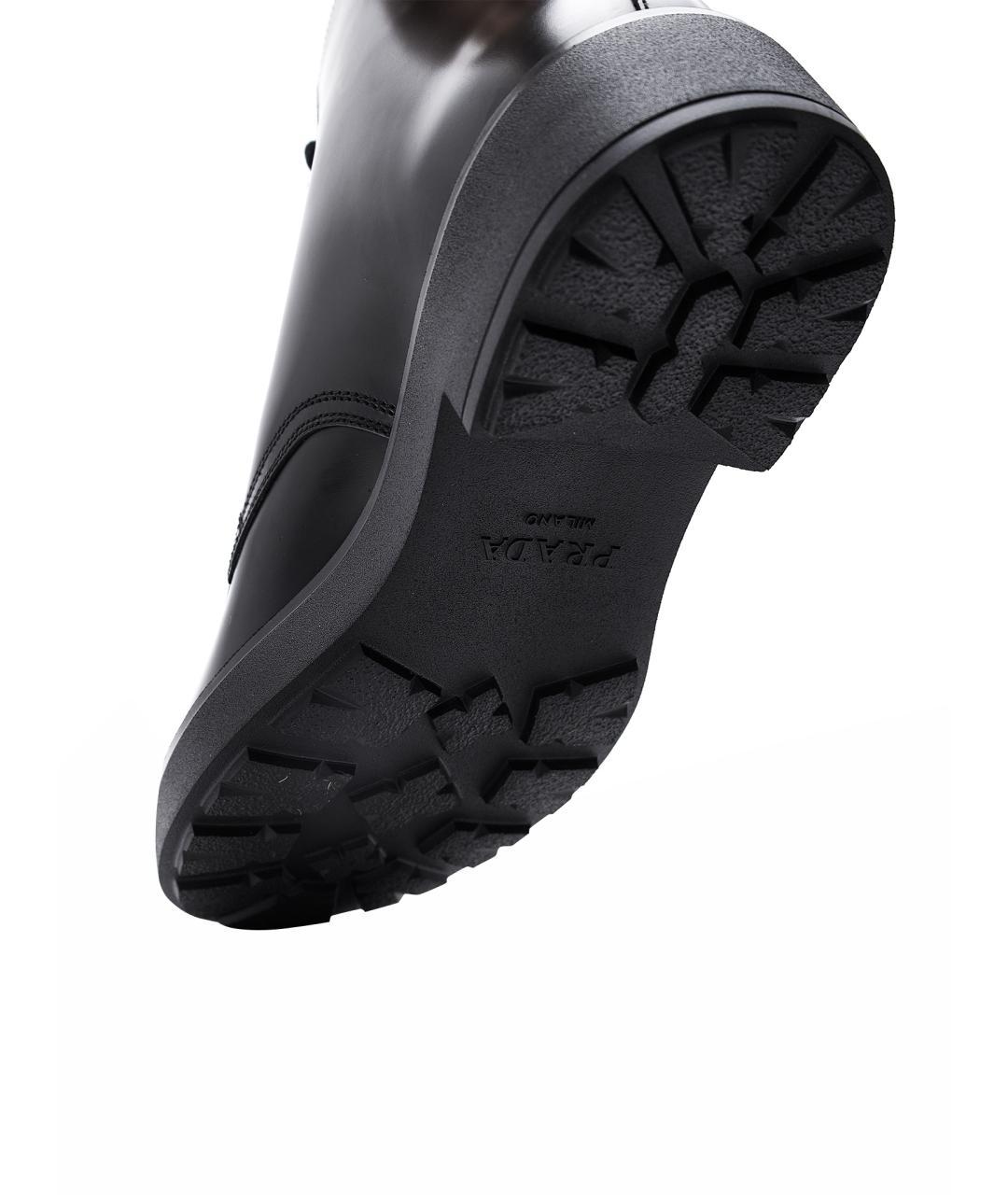 PRADA Черные кожаные ботинки, фото 3