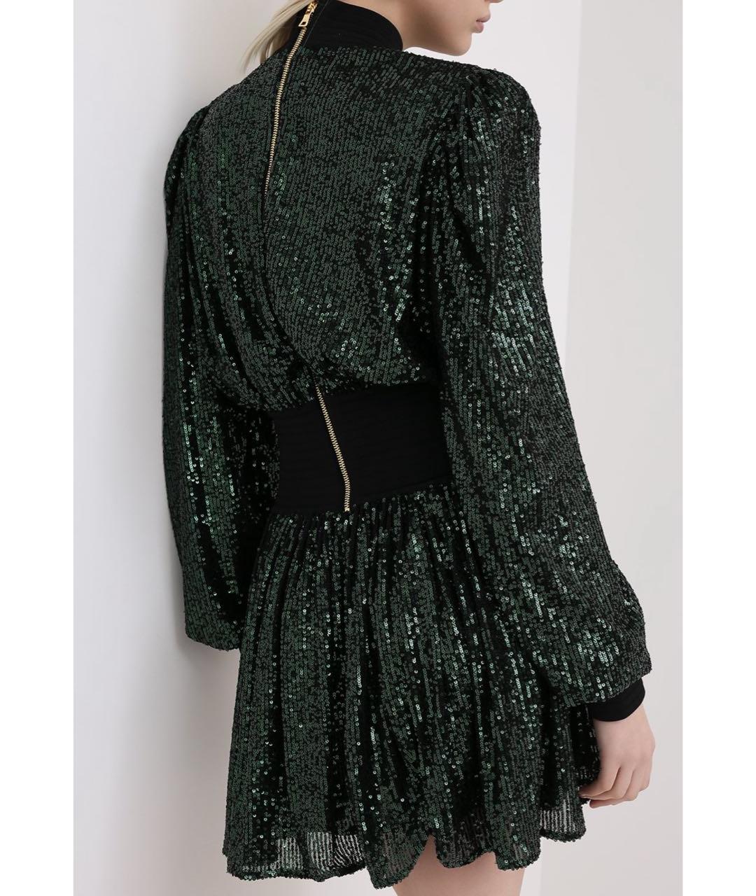 BALMAIN Зеленые полиэстеровое вечернее платье, фото 2