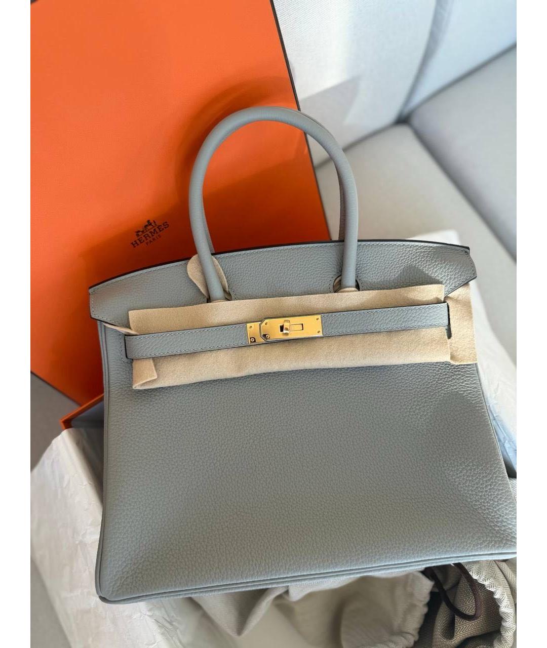HERMES Кожаная сумка с короткими ручками, фото 8
