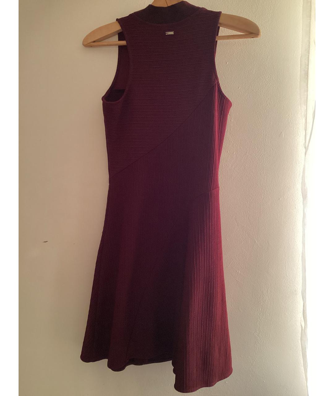 ARMANI EXCHANGE Бордовое полиэстеровое повседневное платье, фото 2