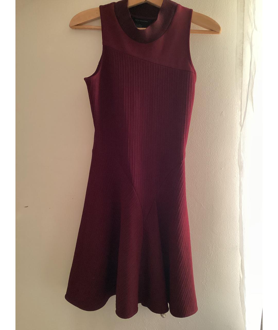 ARMANI EXCHANGE Бордовое полиэстеровое повседневное платье, фото 4