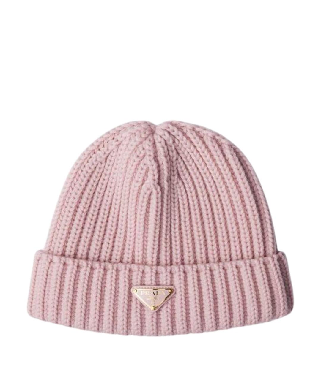PRADA Розовая шерстяная шапка, фото 1