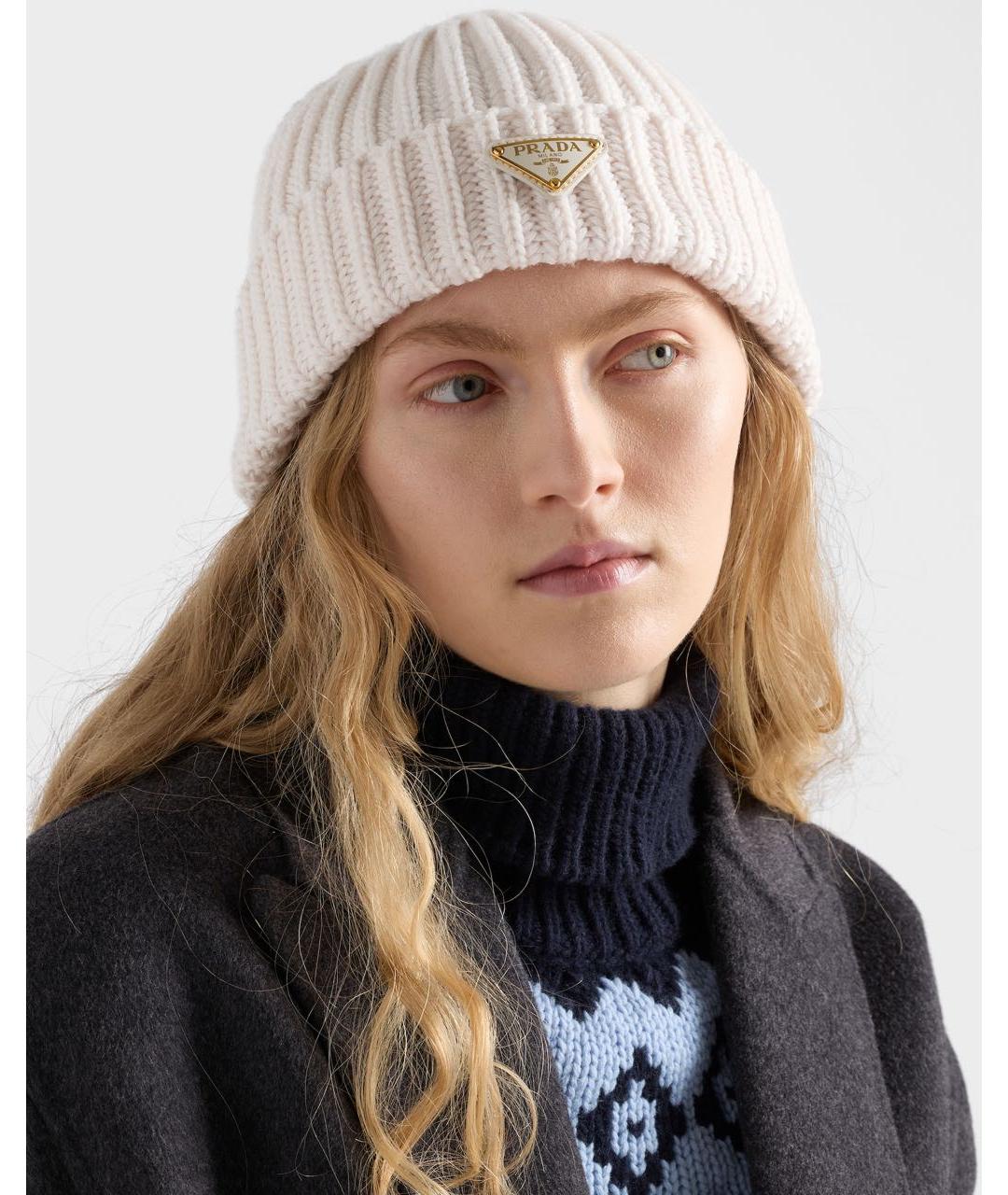 PRADA Розовая шерстяная шапка, фото 2