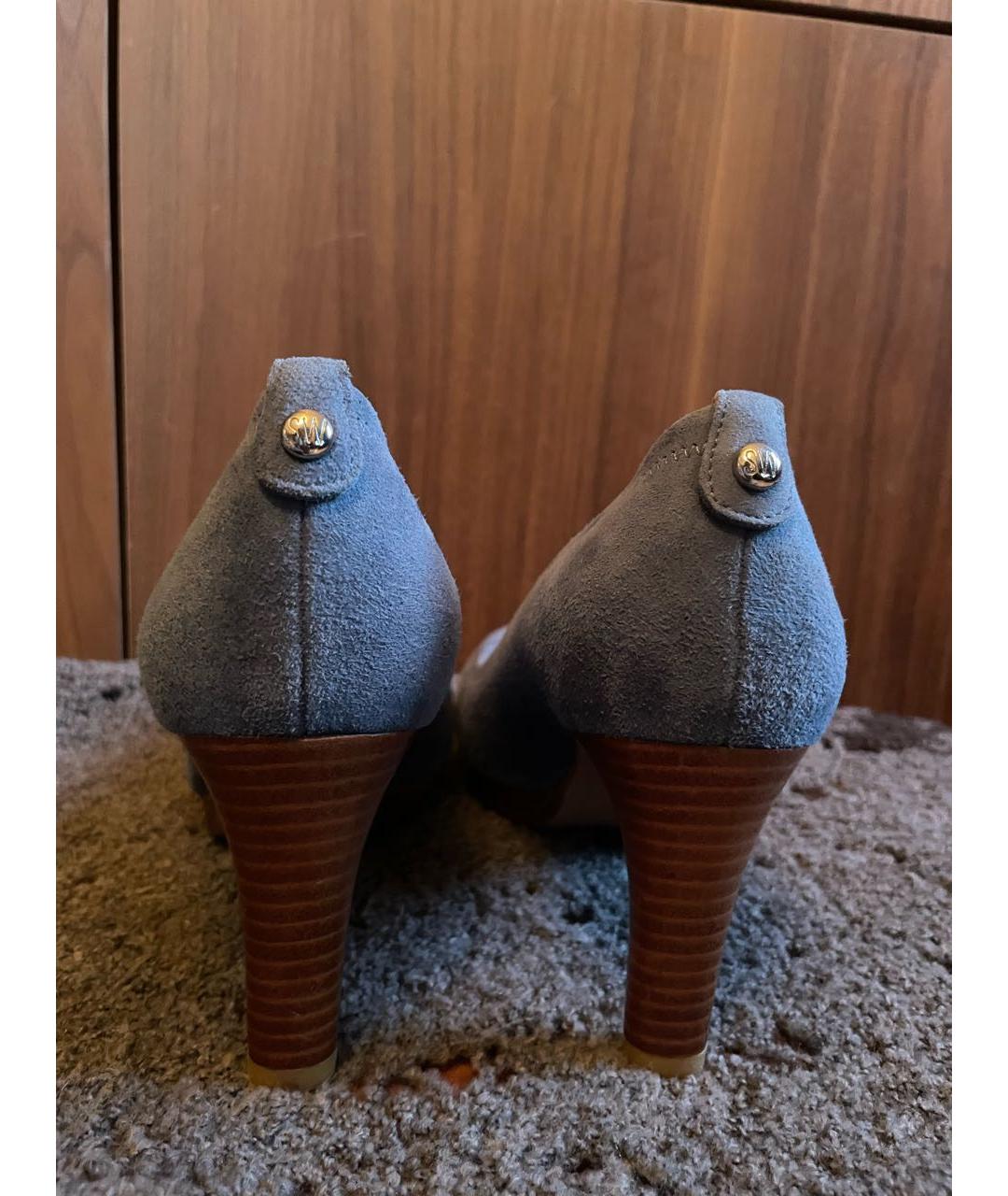 STUART WEITZMAN Голубые замшевые туфли, фото 4