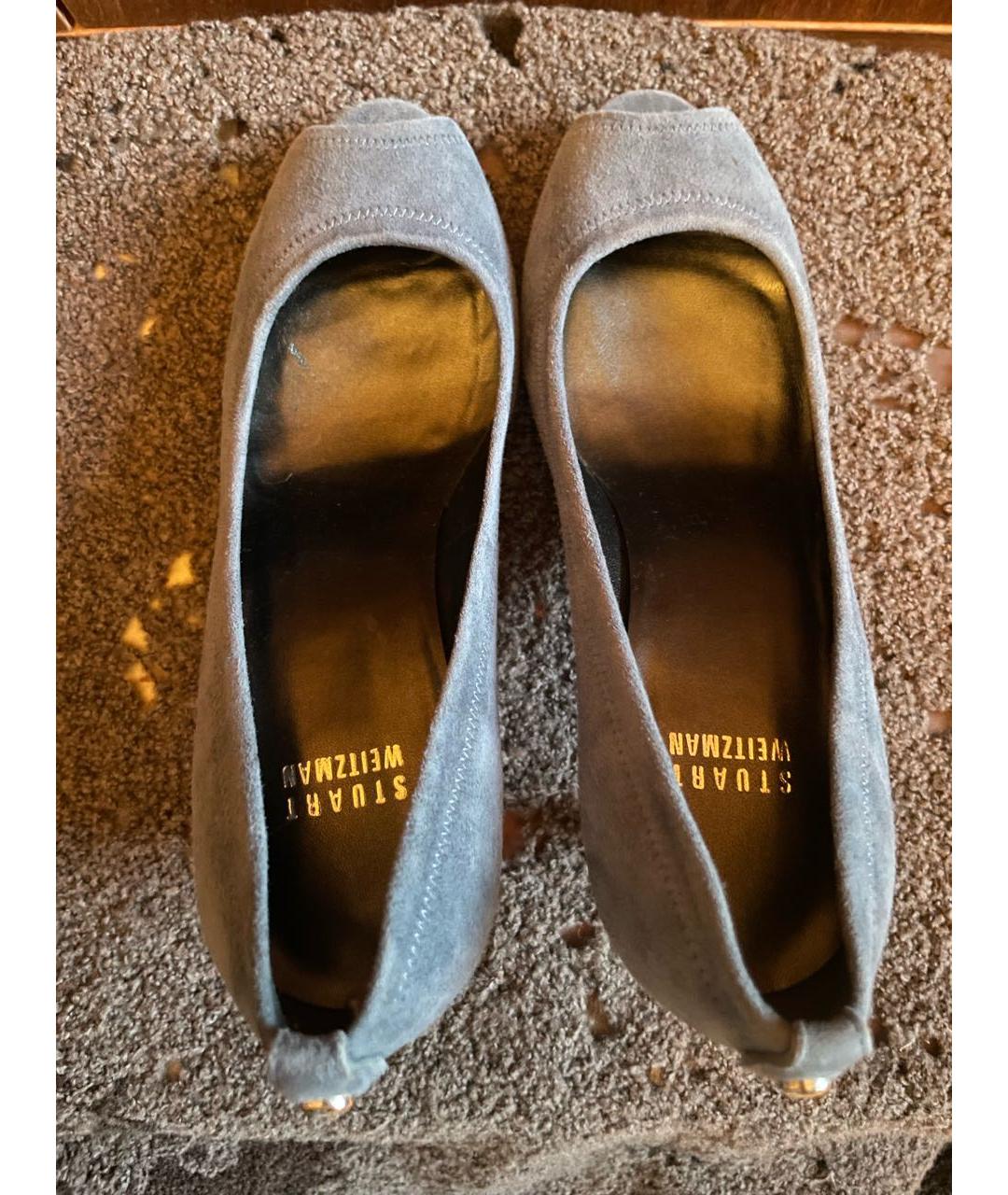 STUART WEITZMAN Голубые замшевые туфли, фото 3