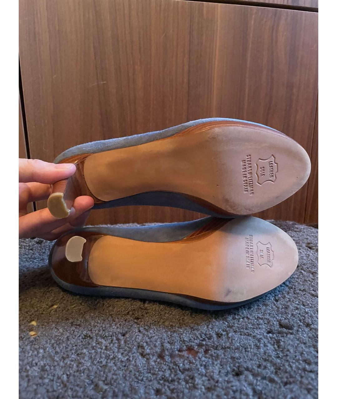 STUART WEITZMAN Голубые замшевые туфли, фото 5