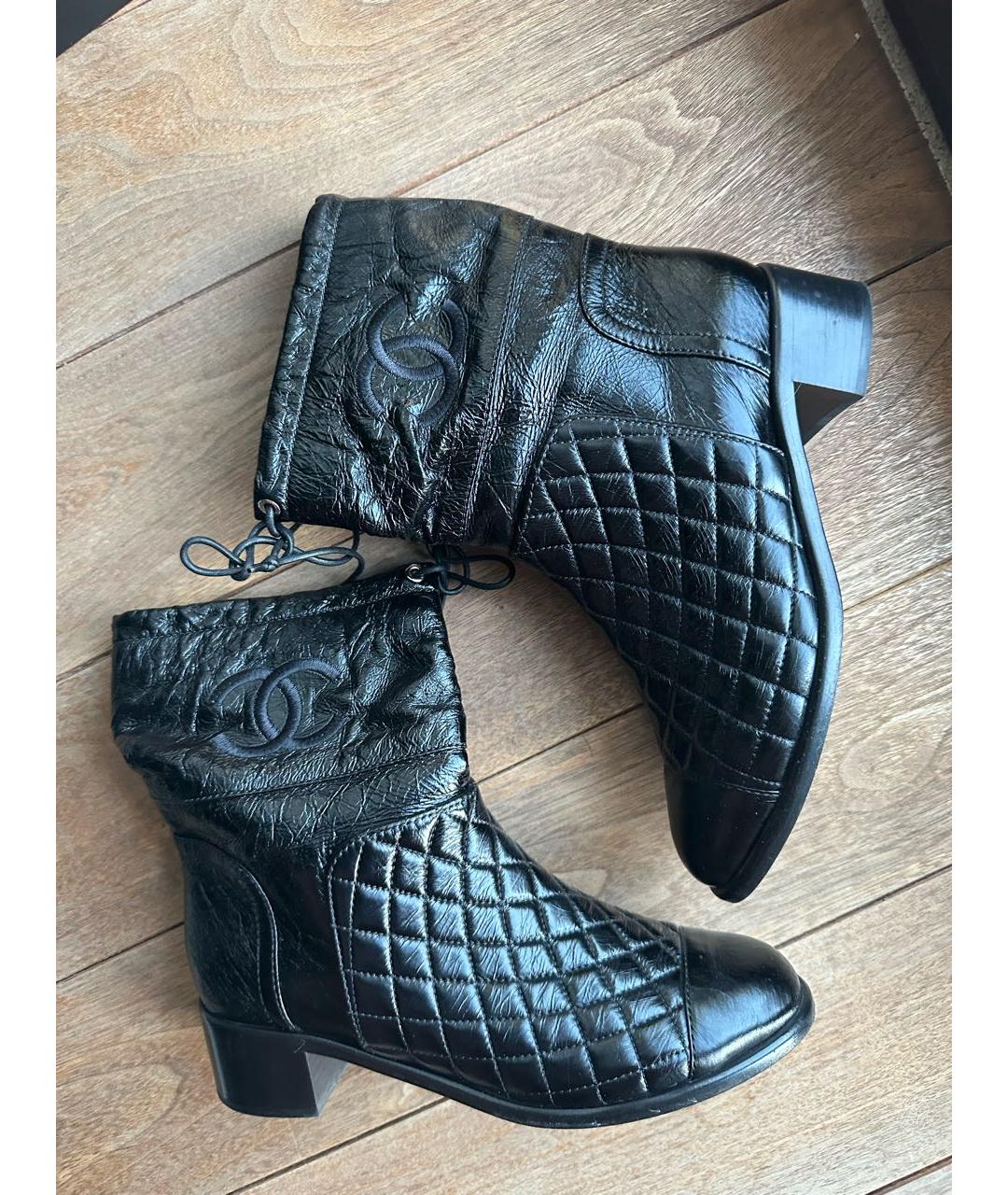 CHANEL Черные кожаные полусапоги, фото 3