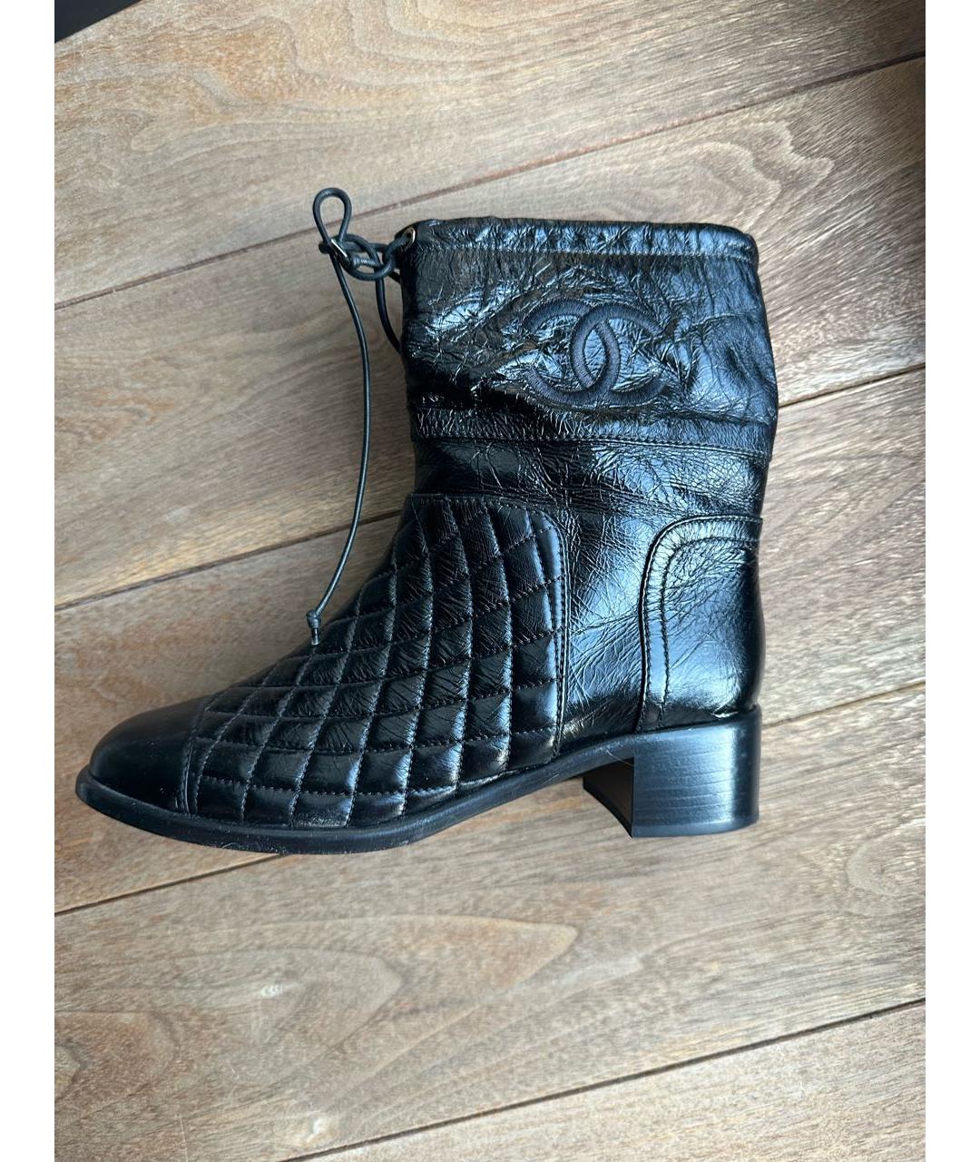 CHANEL Черные кожаные полусапоги, фото 7