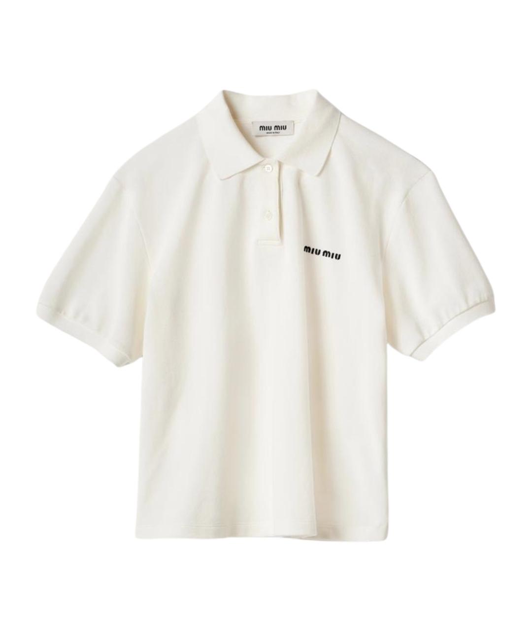 MIU MIU Белая хлопковая футболка, фото 1