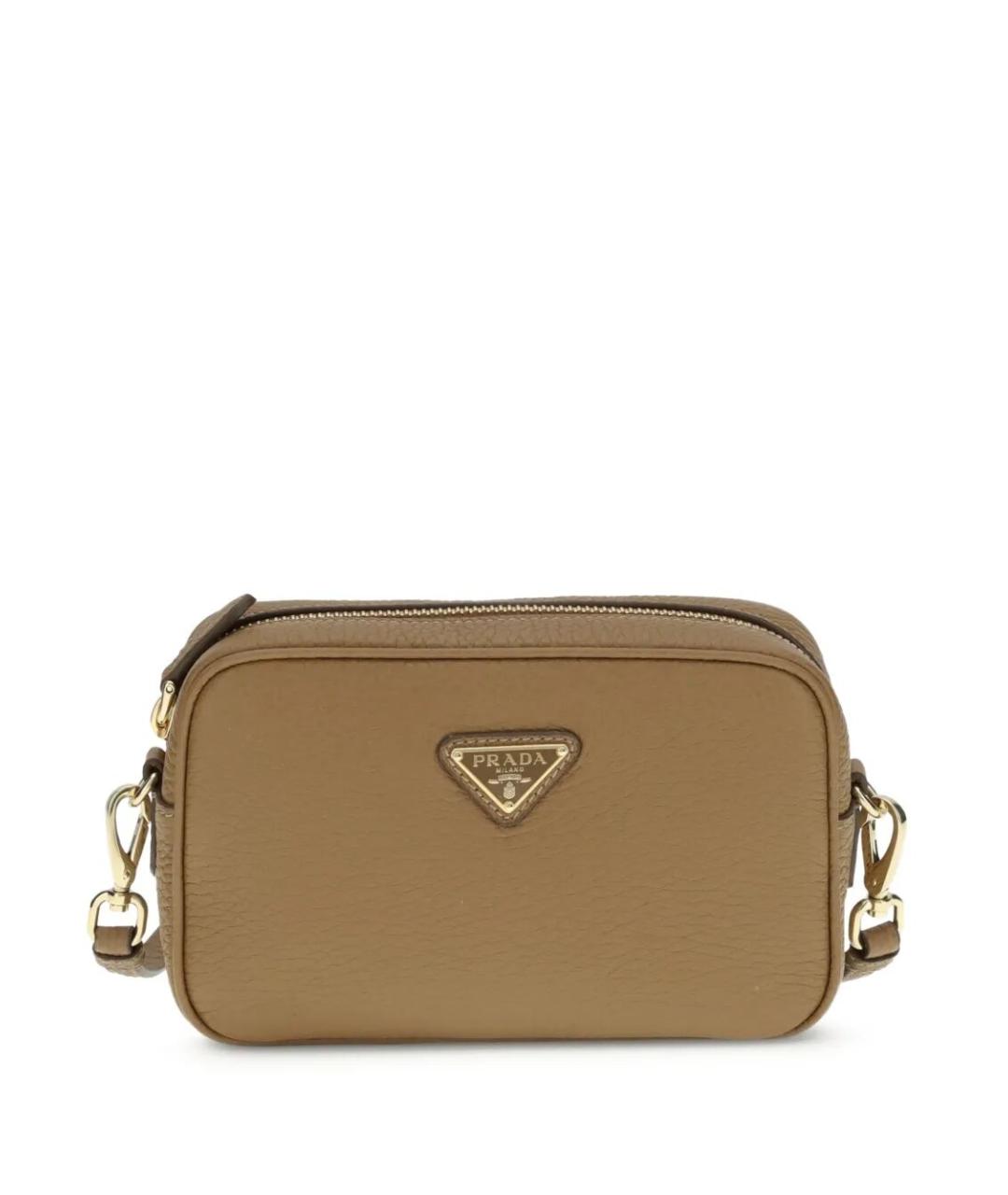 PRADA Бежевая кожаная сумка через плечо, фото 1