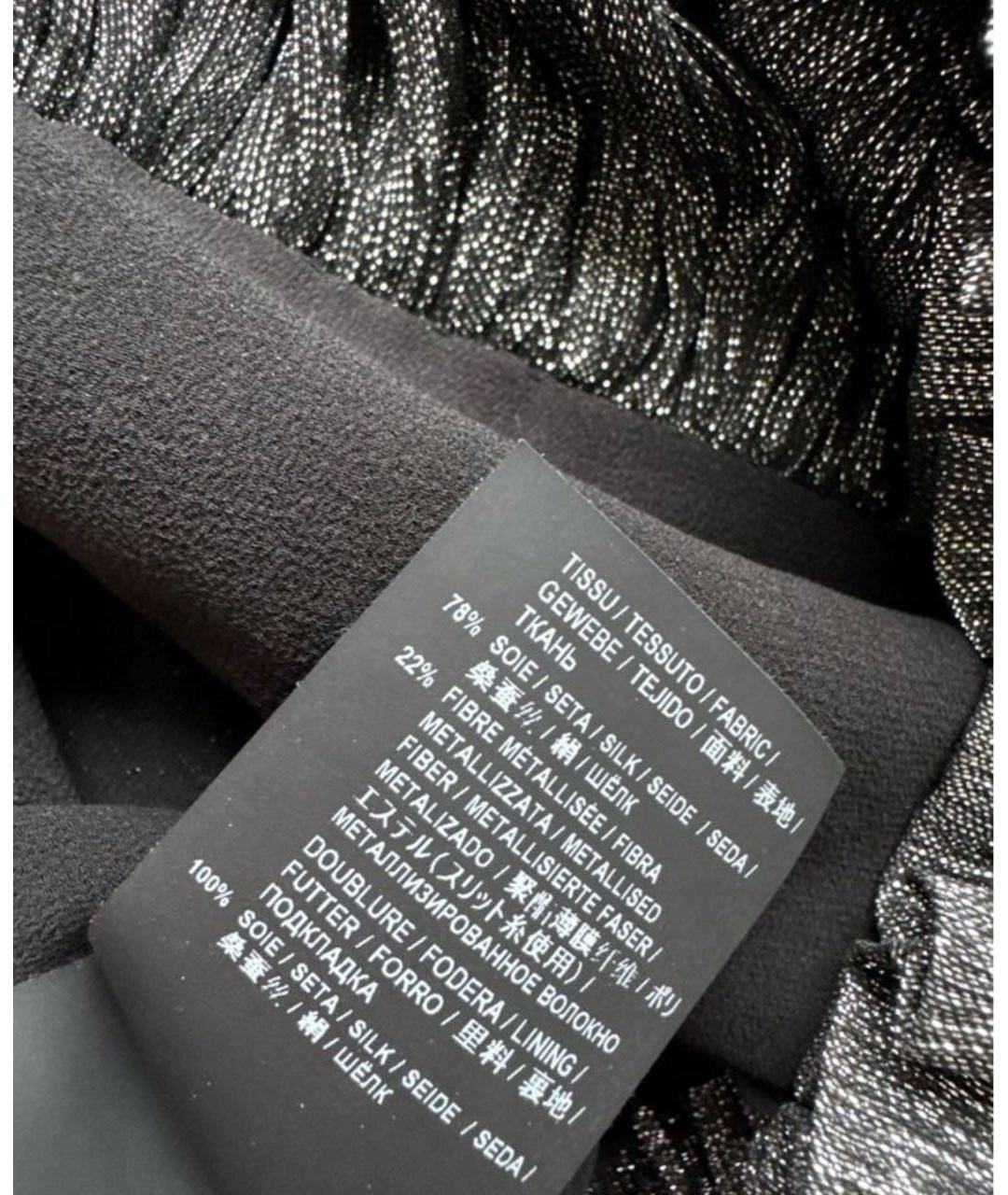 SAINT LAURENT Серебряное шелковое коктейльное платье, фото 5