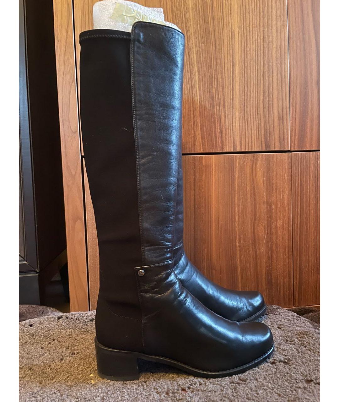 STUART WEITZMAN Черные кожаные сапоги, фото 7