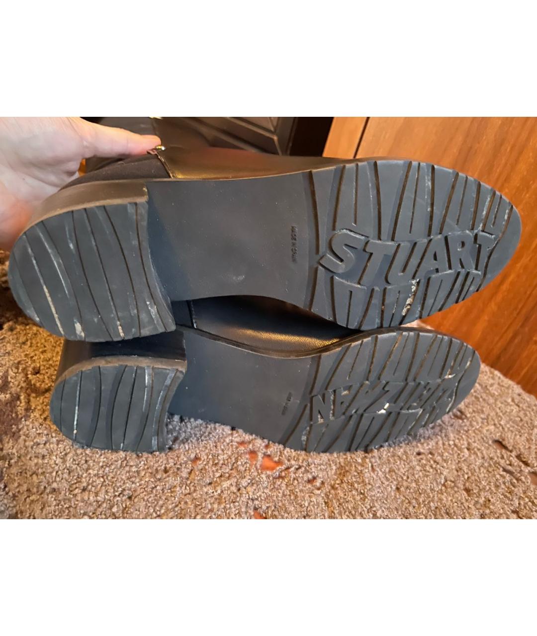 STUART WEITZMAN Черные кожаные сапоги, фото 6