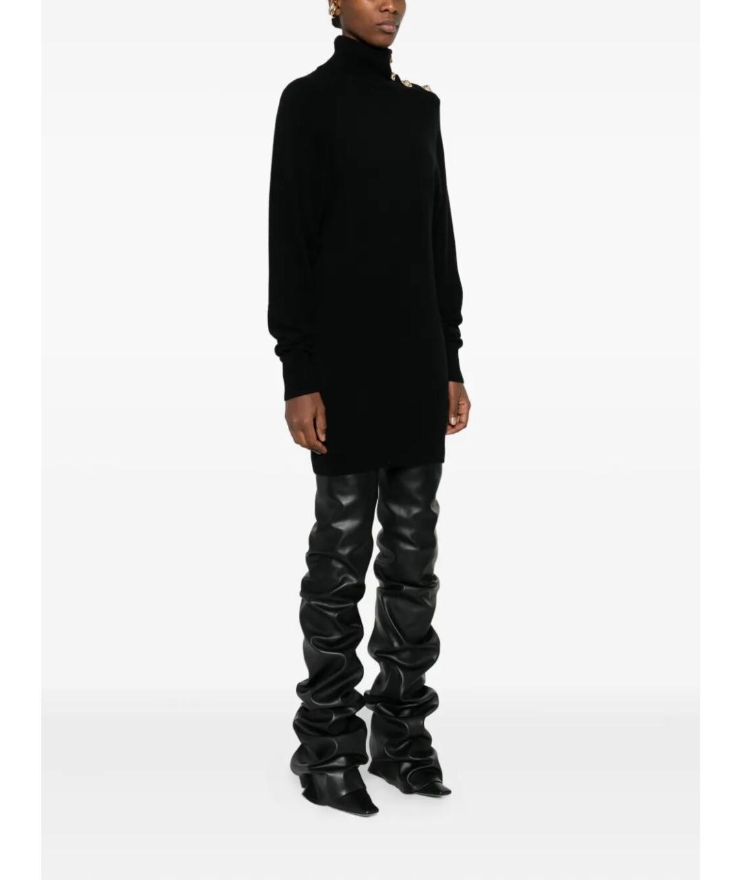 BALMAIN Черное кашемировое повседневное платье, фото 5