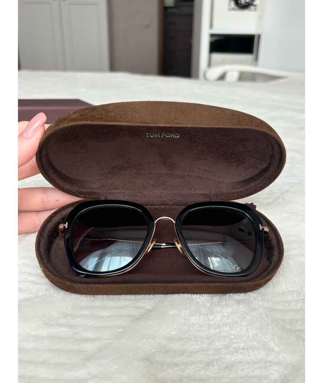 TOM FORD Черные металлические солнцезащитные очки, фото 8