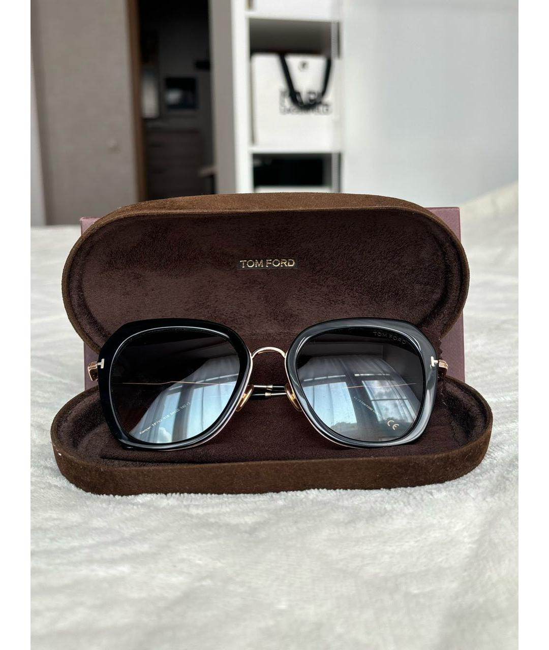 TOM FORD Черные металлические солнцезащитные очки, фото 6