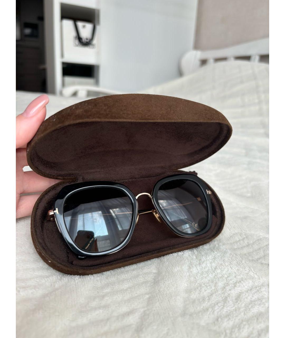 TOM FORD Черные металлические солнцезащитные очки, фото 5