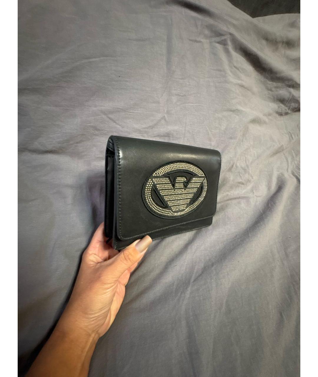 EMPORIO ARMANI Черная сумка через плечо из искусственной кожи, фото 2