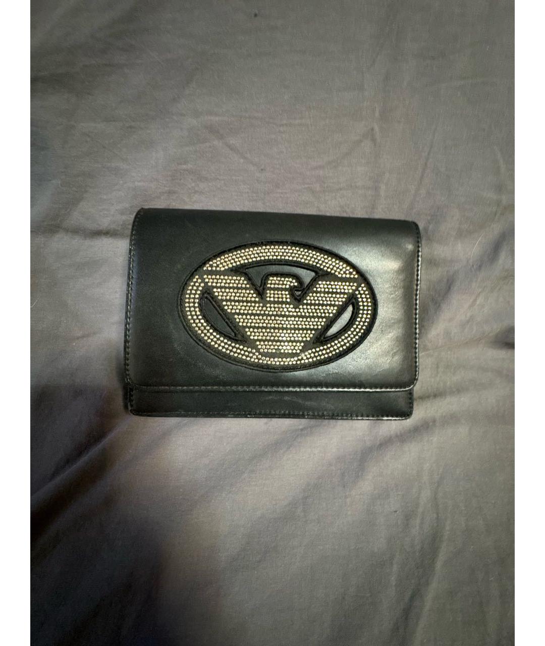 EMPORIO ARMANI Черная сумка через плечо из искусственной кожи, фото 8