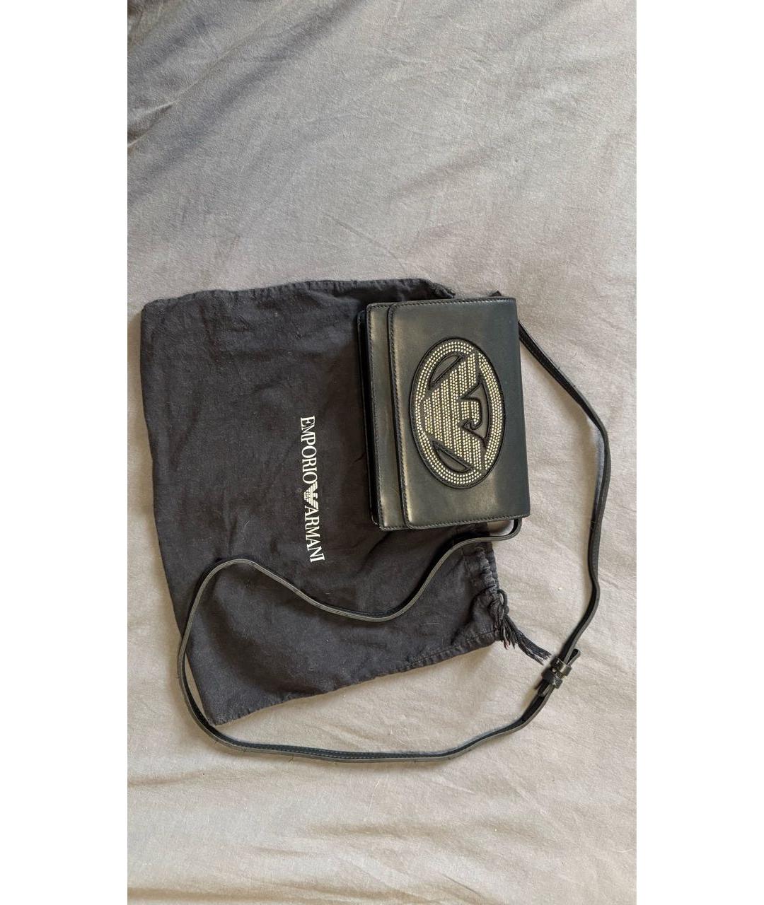 EMPORIO ARMANI Черная сумка через плечо из искусственной кожи, фото 6