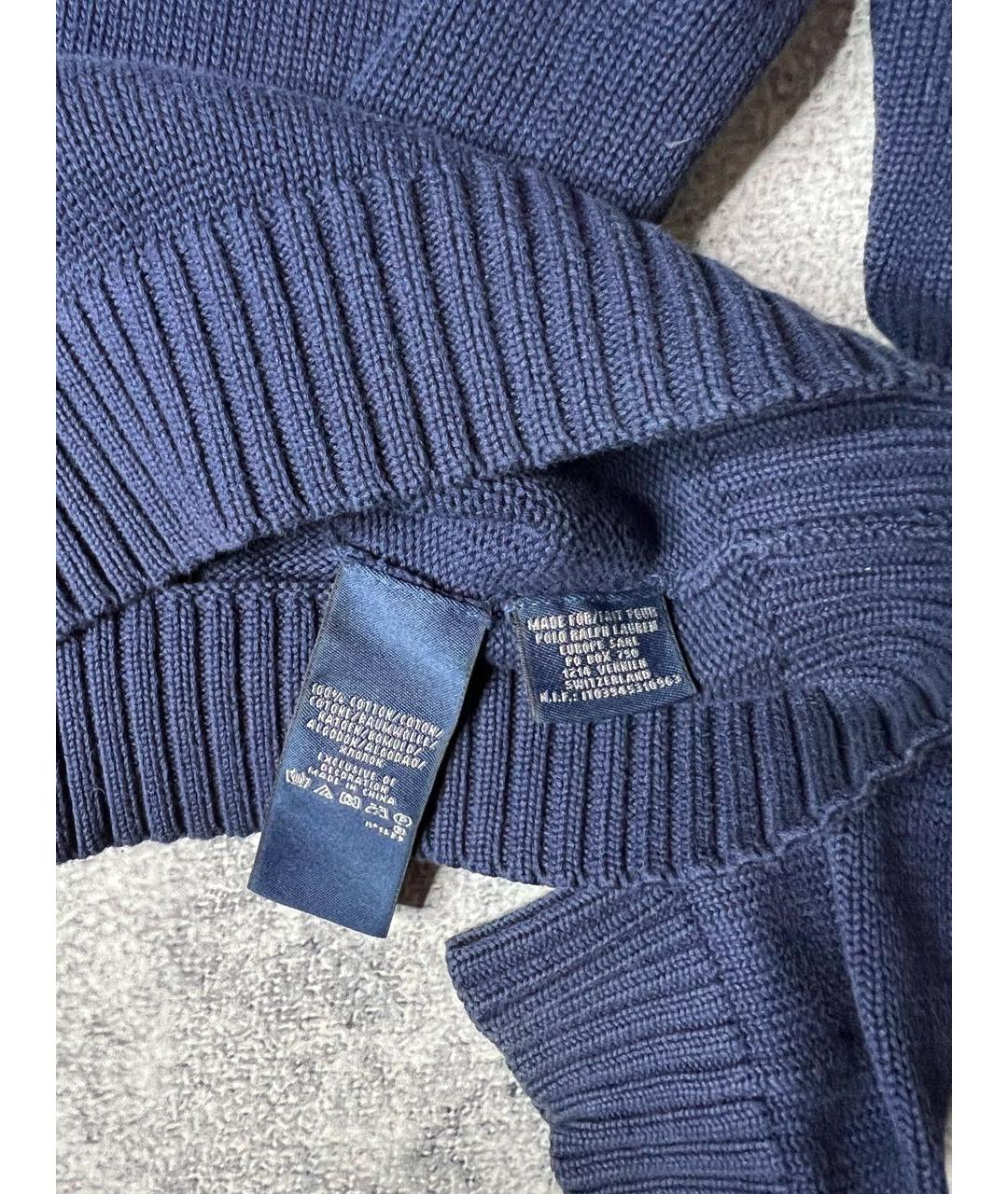 RALPH LAUREN Темно-синий хлопковый джемпер / свитер, фото 5